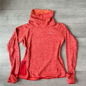 Nike Therma Sphere Element Cowl Neck Orange Running Top - Small